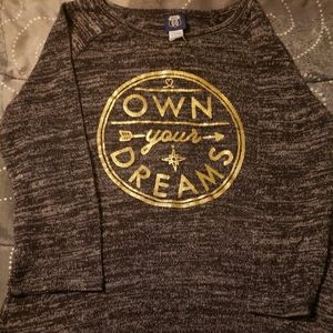 Girls black quarter sleeve shirt.